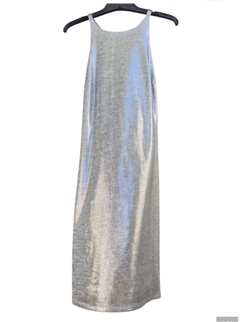 White House Black Market Silver Metallic Mini Dress XS